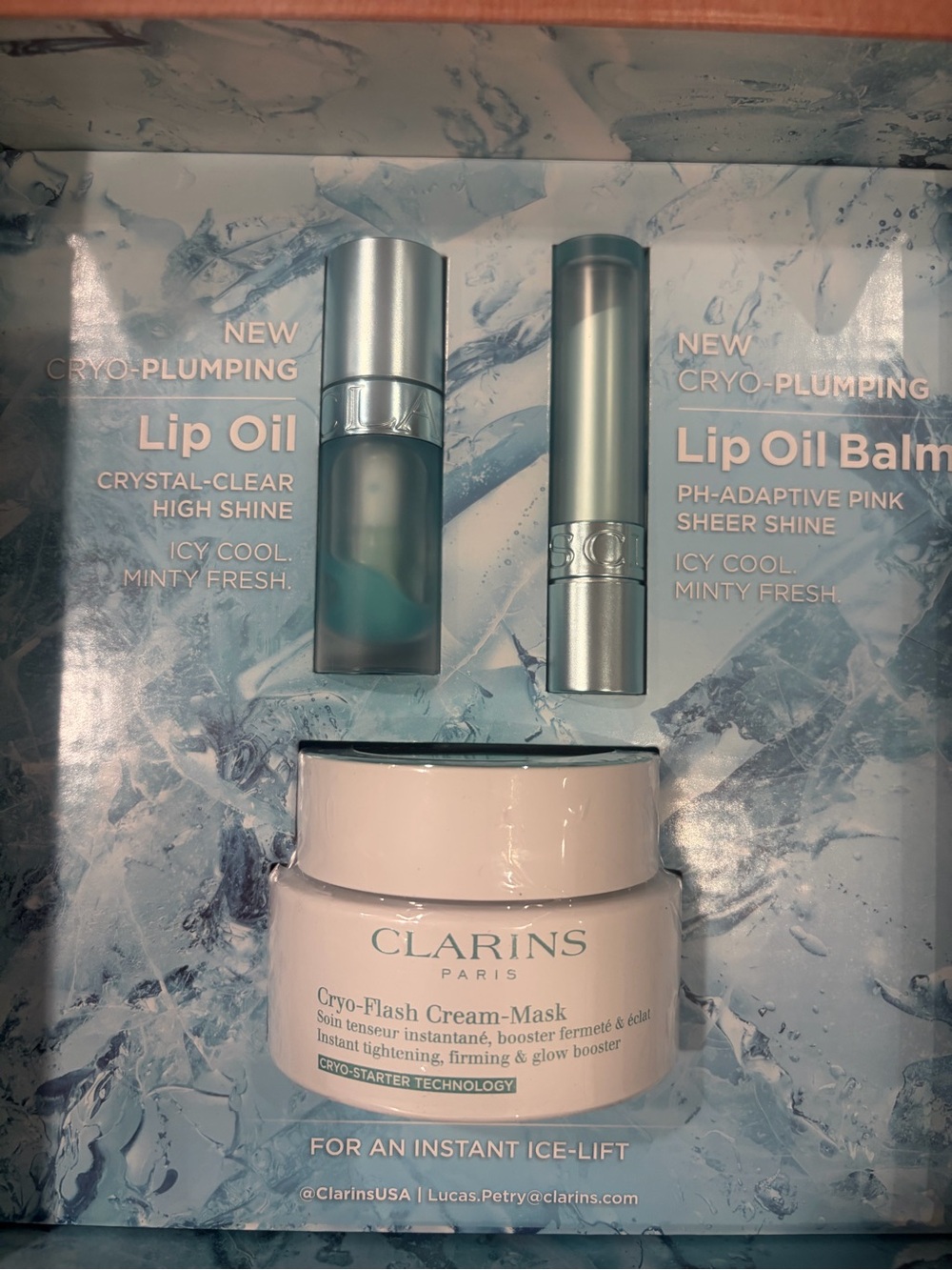 Clarins Cryo-Flash Cream-Mask and Lip Oil Set
